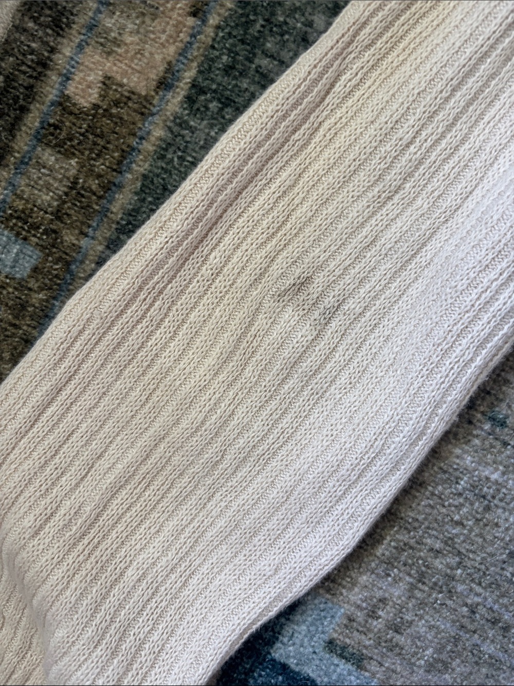 Faherty Cream Ribbed Button-Neck Women's Sweater - Picture 3 of 4